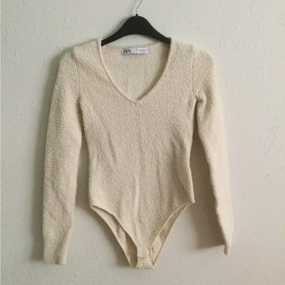 NWOT Zara Textured Knit Bodysuit - Picture 7 of 9